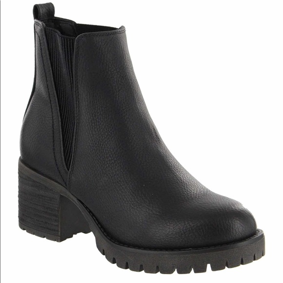 mia jody ribbed block heel chelsea boot